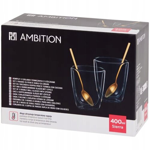 Koopman Ambition koffie- en theeglazen 250 ml 2 stuks DUBBELWANDIG