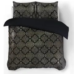 Sleeptime Dekbedovertrek Glamour Flanel Art Foil Zwart