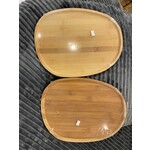 Koopman Houten dienblad van bamboe 38 cm x 28 cm - Donker