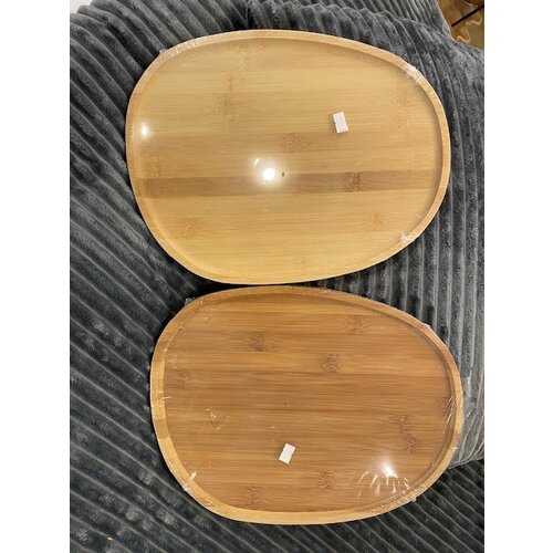 Koopman Houten dienblad van bamboe 38 cm x 28 cm