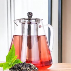 Koopman Theepot met filter - Glas/Roestvrijstalen