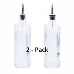 Koopman 2-Pack - Grote glazen fles voor olie, azijn, 700 ml