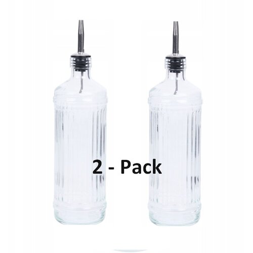 Koopman 2-Pack - Grote glazen fles voor olie, azijn, 700 ml