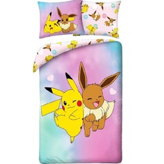 Pokemon Dekbedovertrek Pikachu Eevee - Eenpersoons - 140 x 200 + 70 x 90 cm - Polyester