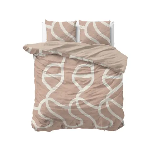 Sleeptime Dekbedovertrek Clay Contours Perzikbruin - 100% katoen