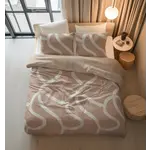 Sleeptime Dekbedovertrek Clay Contours Perzikbruin - 100% katoen