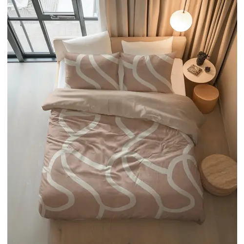 Sleeptime Dekbedovertrek Clay Contours Perzikbruin - 100% katoen