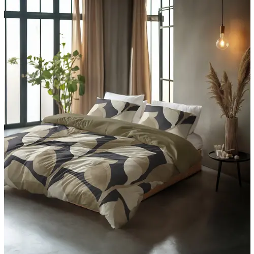 Sleeptime Dekbedovertrek Graphic Garden Antraciet - 100% katoen