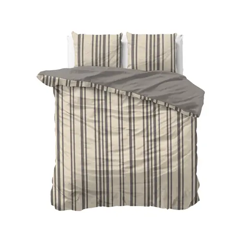 Sleeptime Dekbedovertrek Linear Linen Zand - 100% katoen