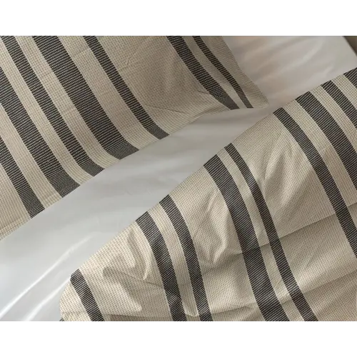 Sleeptime Dekbedovertrek Linear Linen Zand - 100% katoen