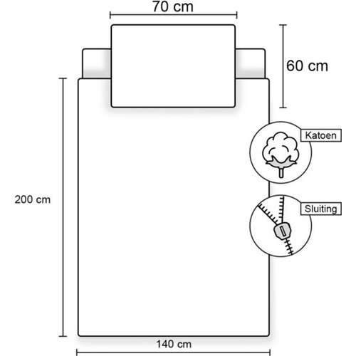 Disney Princess dekbedovertrek - Eenpersoons - 140 x 200 cm / 60 x 70 cm - Katoen