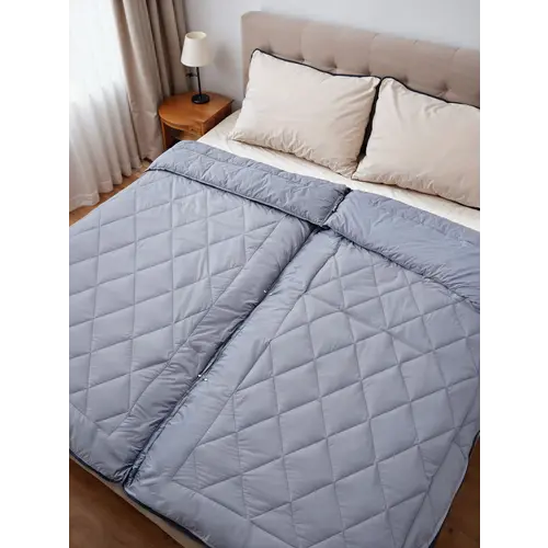 Sleeptime Partnerdekbed Grijs - 220 cm lang