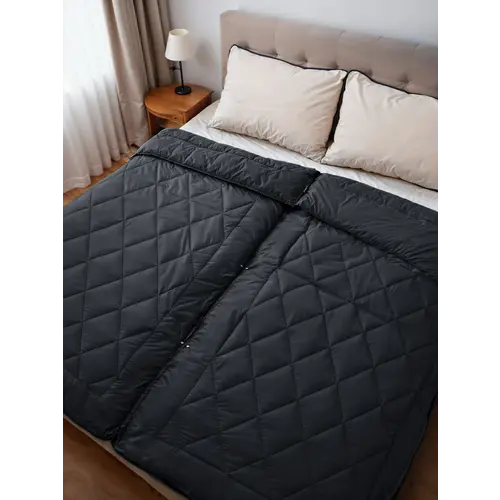 Sleeptime Partnerdekbed Zwart - 220cm lang