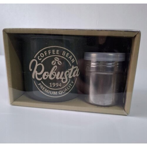 Koopman Barista set 4 stuks zeef sjablonen mok 340 ml grijs