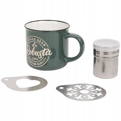 Koopman Barista set 3 stuks zeef sjablonen mok 340 ml groen