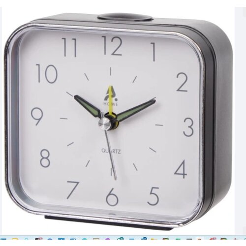 Koopman Anker wekker zwart met alarm 9,5cm