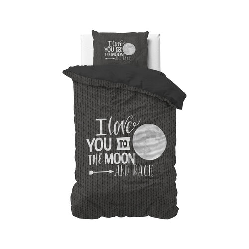 Sleeptime Dekbedovertrek Moon And Back Antraciet