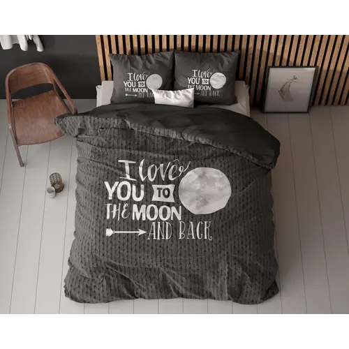 Sleeptime Dekbedovertrek Moon And Back Antraciet