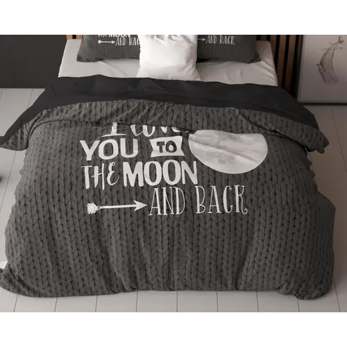 Sleeptime Dekbedovertrek Moon And Back Antraciet