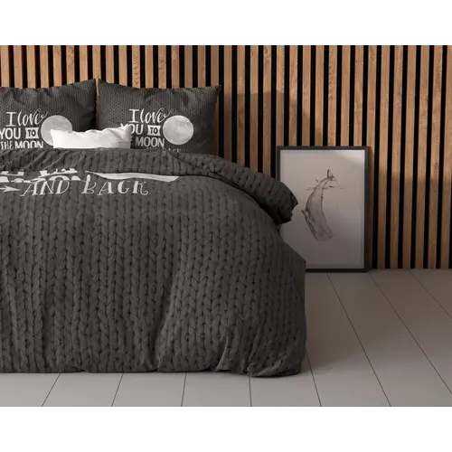 Sleeptime Dekbedovertrek Moon And Back Antraciet