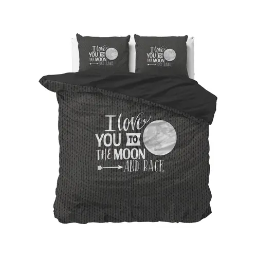 Sleeptime Dekbedovertrek Moon And Back Antraciet