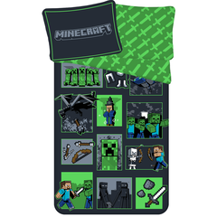 Minecraft Dekbedovertrek Survival Mode - 140 x 200 cm / 70 x 90 cm - Katoen