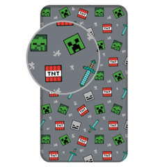 Minecraft Hoeslaken Game - 90 x 200 cm - Katoen