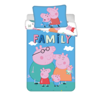 Peppa Pig BABY / Peuter dekbedovertrek, Family - 135 x 100 + 40 x 60 cm - Katoen