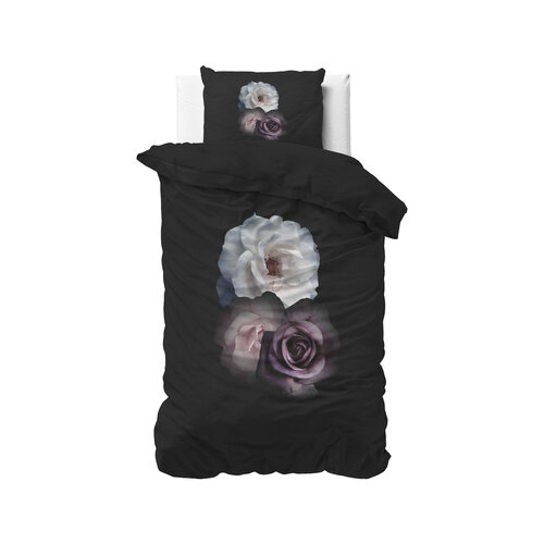 Sleeptime Dekbedovertrek Deep Flowers Zwart