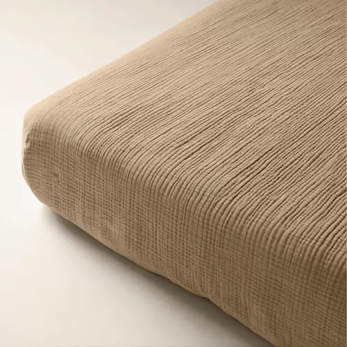 Dreamhouse Hoeslaken Mousseline Nude = 100% katoen