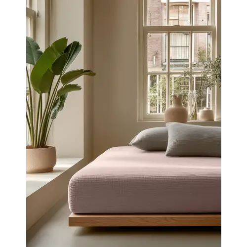 Dreamhouse Hoeslaken Mousseline Blush Roze - 100% katoen