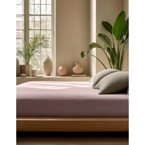 Dreamhouse Hoeslaken Mousseline Blush Roze - 100% katoen