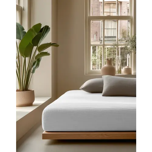 Dreamhouse Hoeslaken Mousseline Wit