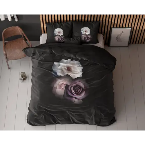 Sleeptime Dekbedovertrek Deep Flowers Zwart