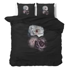 Sleeptime Dekbedovertrek Deep Flowers Zwart