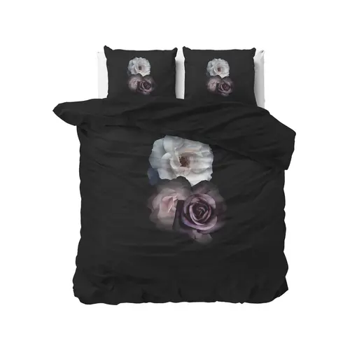 Sleeptime Dekbedovertrek Deep Flowers Zwart