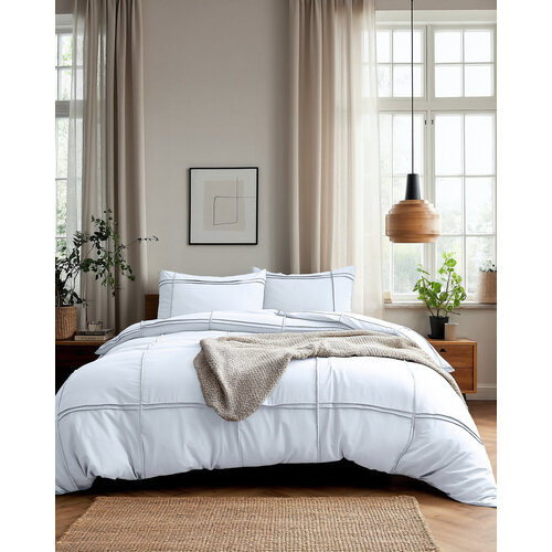 Sleeptime Dekbedovertrek Washed Tufted Wit