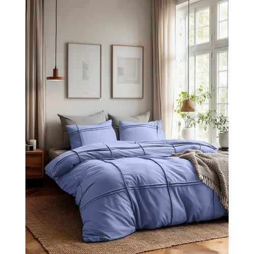 Sleeptime Dekbedovertrek Washed Tufted Blauw