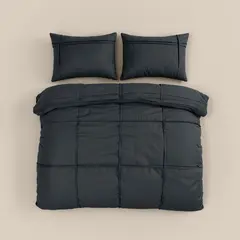Sleeptime Dekbedovertrek Washed Tufted Antraciet