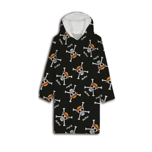 One Piece Hoodie Fleece Deken, Skull - Volwassen - One Size - Polyester