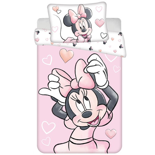 Disney Minnie Mouse BABY / Peuter dekbedovertrek Blush Pink - 135 x 100 + 40 x 60 cm - Katoen