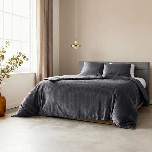 Sleeptime Dekbedovertrek Velvet Lining Zwart