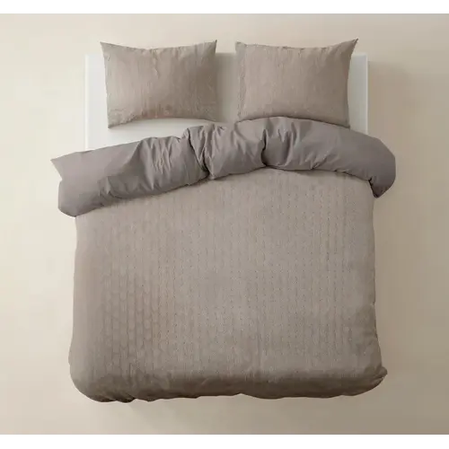 Sleeptime Dekbedovertrek Flanel Art Taupe