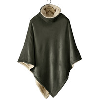 De Witte Lietaer Teddy Fleece Poncho Ganges - Khaki - 86 x 86 cm - Polyester