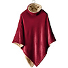 De Witte Lietaer Teddy Fleece Poncho Ganges -  Wine Red -  86 x 86 cm - Polyester