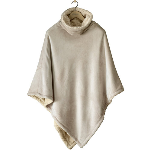De Witte Lietaer Teddy Fleece Poncho Ganges - Safari - 86 x 86 cm - Polyester