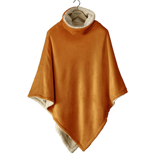 De Witte Lietaer Teddy Fleece Poncho Ganges - Copper - 86 x 86 cm - Polyester