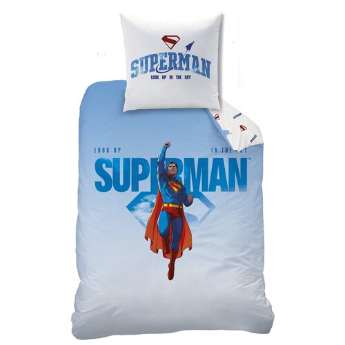 Superman Dekbedovertrek Look Up - 140 x 200 + 63 x 63 cm - Katoen