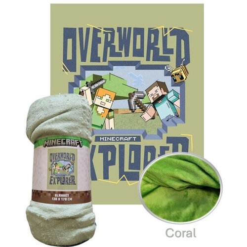 Minecraft Fleece Deken Overworld - 130 x 170 cm - Polyester