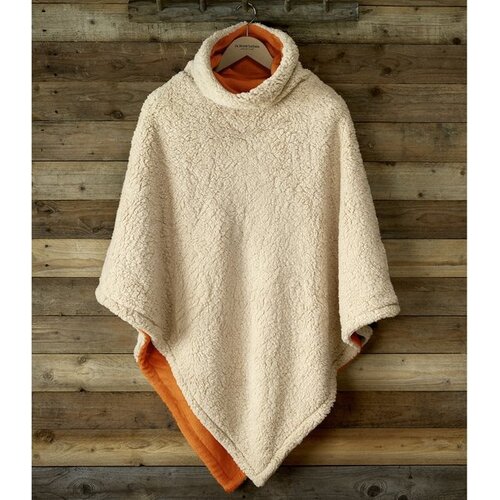 De Witte Lietaer Teddy Fleece Poncho Ganges - Copper -  86 x 86 cm - Polyester